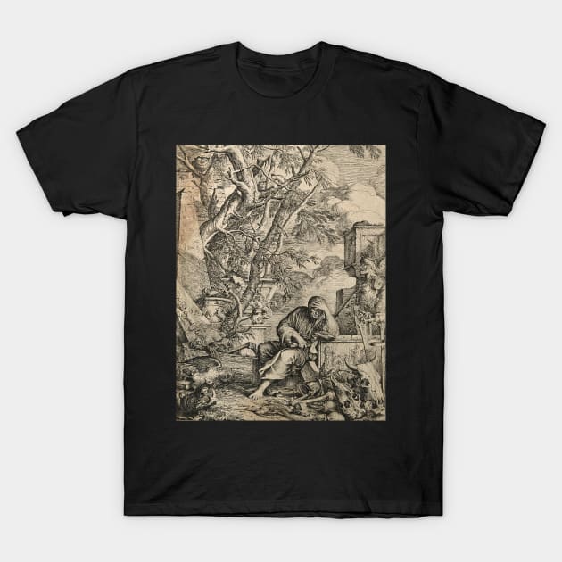 The Laughing Philosopher Democritus. Salvatore Rosa, 1615-1673 T-Shirt by nickedenholm